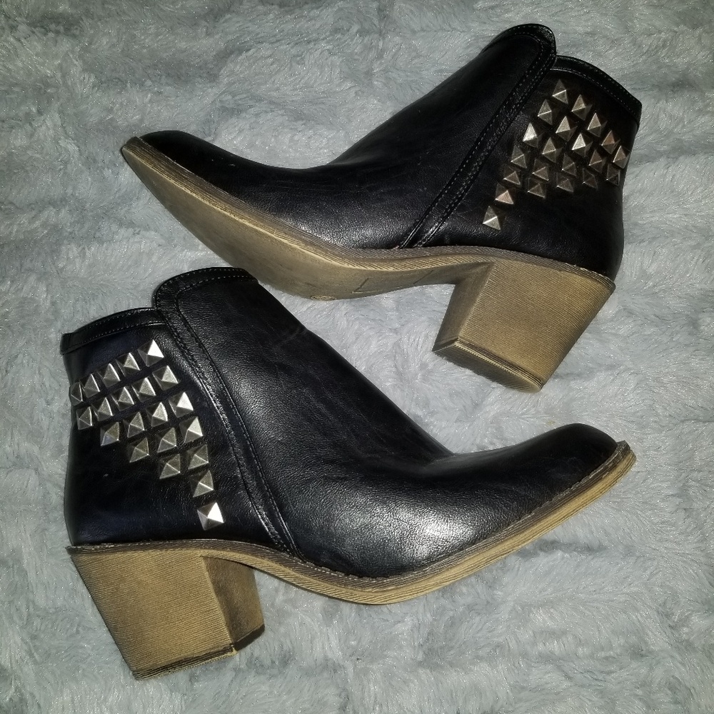 Black booties w/ studs on side